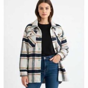 Ashley By 26 Outerwear Plaid Shacket Jacket